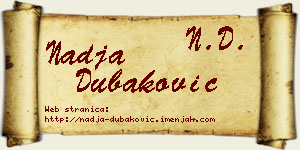 Nadja Dubaković vizit kartica